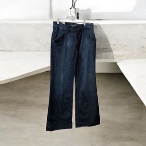 Mavi Rinse Bermuda Wide Leg Jeans‎ Dark Wash Denim High Rise Size 29/34
